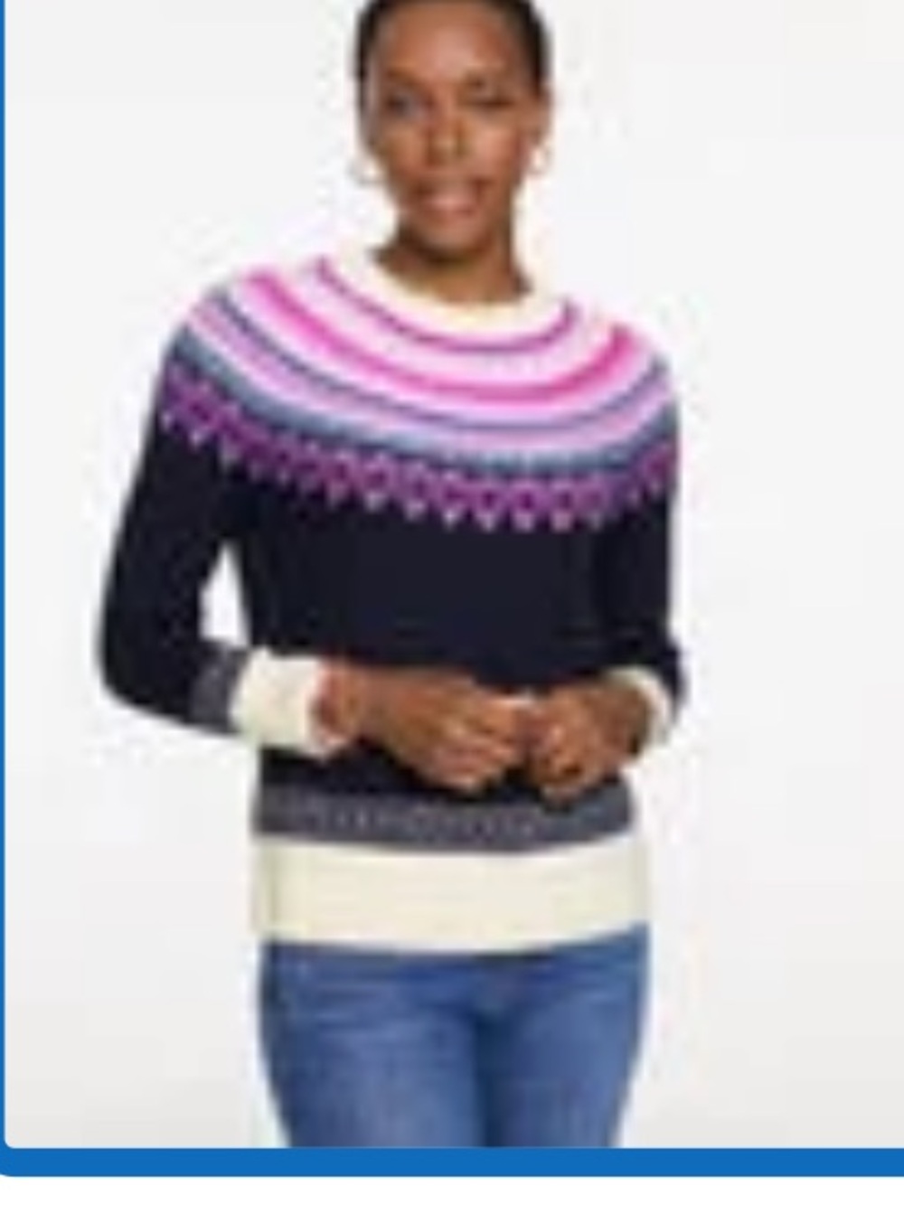 Talbots fair isle crewneck sweater